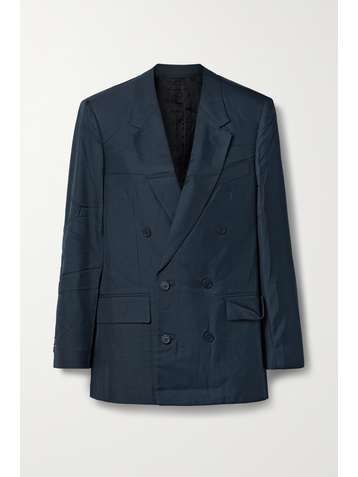 BALENCIAGA Blazer à double boutonnage en serge froissée