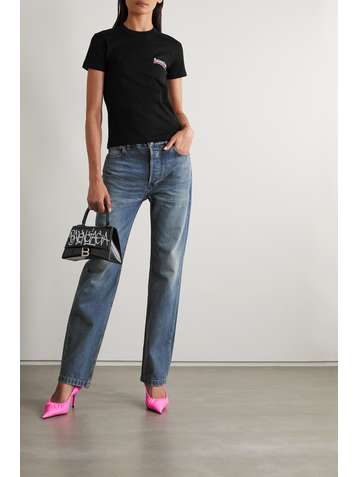 BALENCIAGA T-Shirt aus Baumwoll-Jersey mit Stickereien