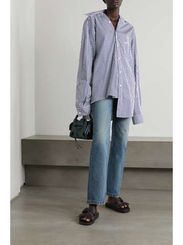 BALENCIAGA Asymmetrisches Oversized-Hemd aus gestreifter Baumwolle