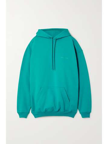 BALENCIAGA Oversized-Hoodie aus Baumwoll-Jersey mit Stickerei