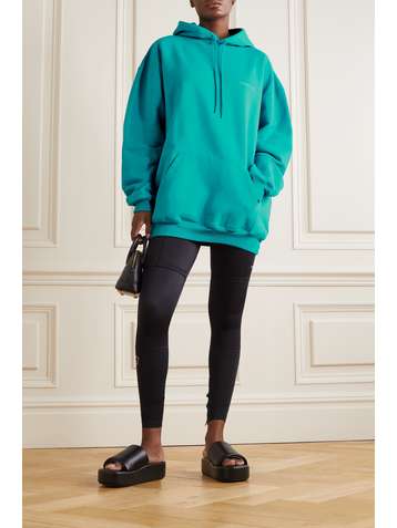 BALENCIAGA Oversized-Hoodie aus Baumwoll-Jersey mit Stickerei