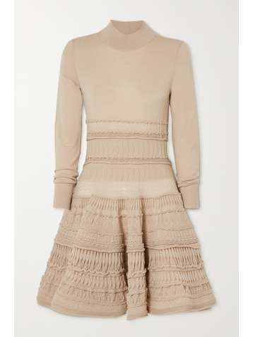 ALAÏA Editions ruffled crocheted wool-blend mini dress