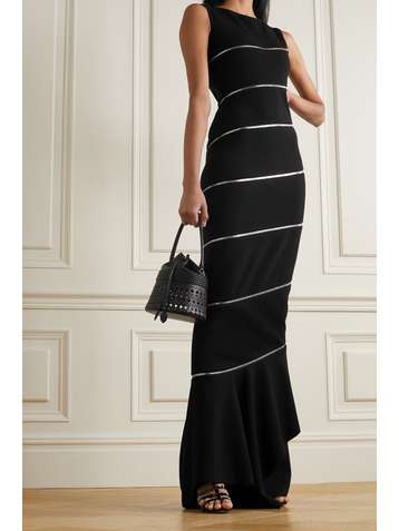ALAÏA Editions zip-embellished stretch-knit gown