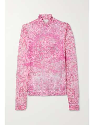 GIVENCHY Printed devoré Lyocell-blend top