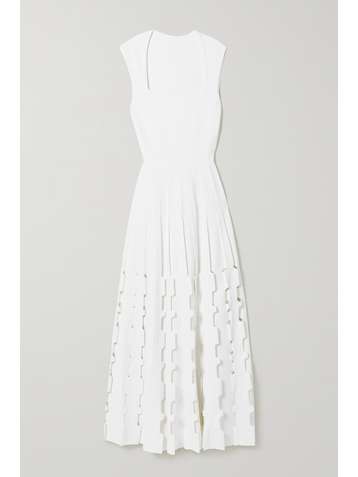ALAÏA Laser-cut stretch-knit maxi dress