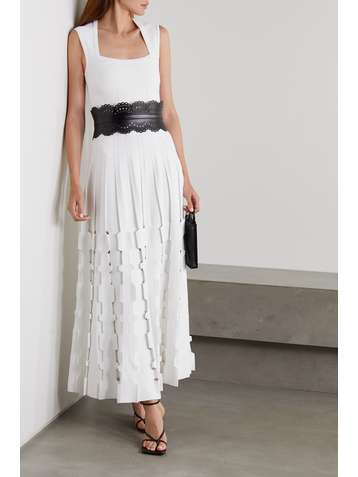 ALAÏA Laser-cut stretch-knit maxi dress