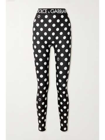 DOLCE & GABBANA Polka-dot stretch-jersey leggings