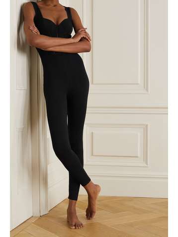 ALAÏA Relax mesh-trimmed tech-jersey jumpsuit