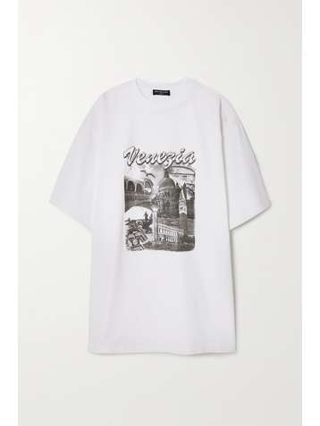 BALENCIAGA Oversized-T-Shirt aus Baumwoll-Jersey mit Print