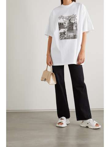 BALENCIAGA Oversized-T-Shirt aus Baumwoll-Jersey mit Print