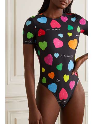 BALENCIAGA Bedruckter Badeanzug mit Cut-out