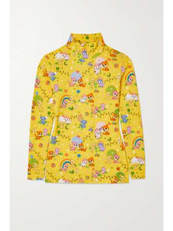 BALENCIAGA Puppies and Friends printed stretch-cotton jersey turtleneck top