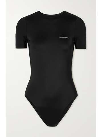 BALENCIAGA Badeanzug mit Cut-out und Logoprint
