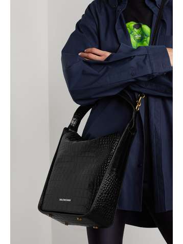 BALENCIAGA Tool small croc-effect leather tote