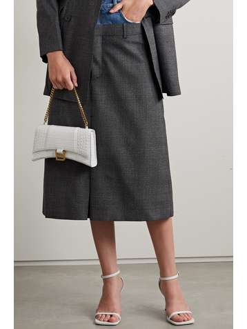 BALENCIAGA Hourglass XS croc-effect leather shoulder bag