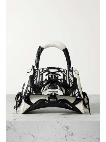 BALENCIAGA SneakerHead small mesh and leather tote