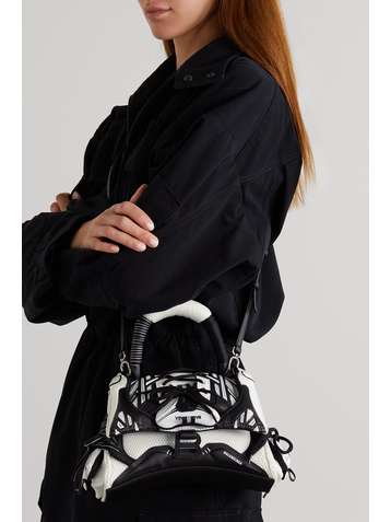 BALENCIAGA SneakerHead small mesh and leather tote