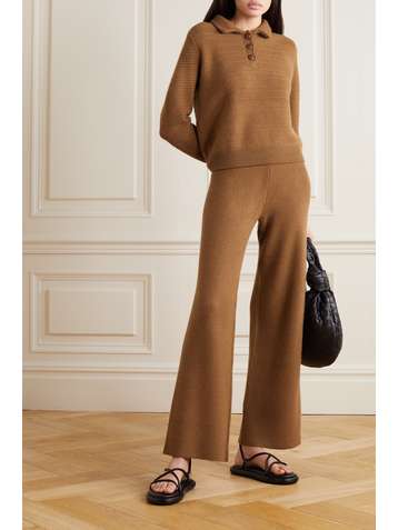 ARCH4 Pantalon droit en cachemire côtelé - NET SUSTAIN