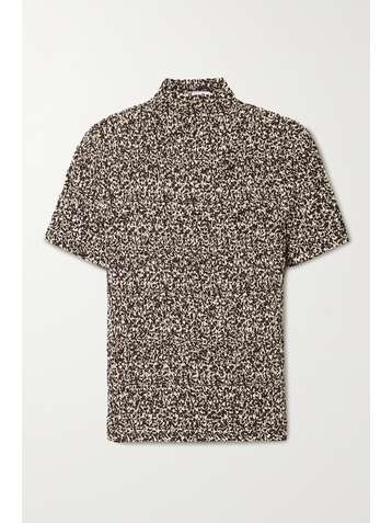 PROENZA SCHOULER WHITE LABEL Shirred floral-print stretch-jersey top