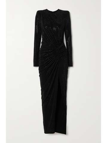 ALEXANDRE VAUTHIER Gathered crystal-embellished stretch-jersey gown