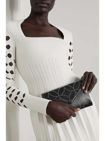 ALAÏA Oum 20 small studded leather clutch