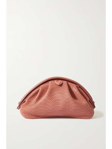 ALAÏA Samia 21 small laser-cut leather clutch