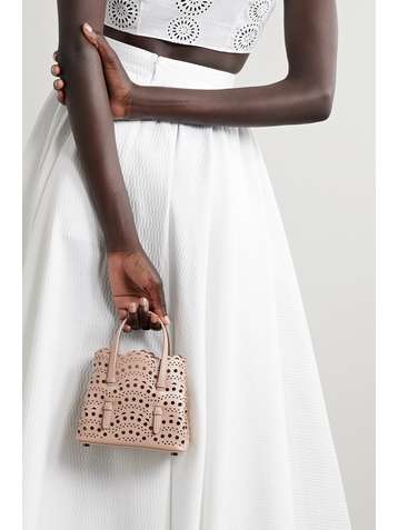 ALAÏA Mina micro laser-cut leather tote