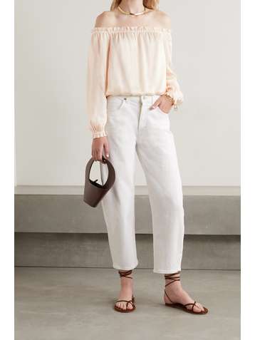 CAMI NYC The Yves off-the-shoulder silk-satin top