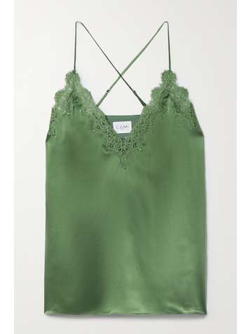 CAMI NYC The Everly lace-trimmed silk-charmeuse camisole