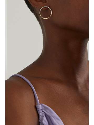 MATEO 14-karat gold diamond hoop earrings