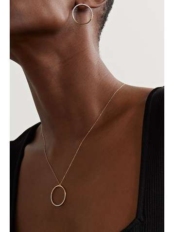 MATEO Half Moon 14-karat gold diamond necklace