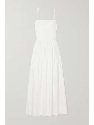 BASSIKE + NET SUSTAIN open-back tiered cotton-poplin dress