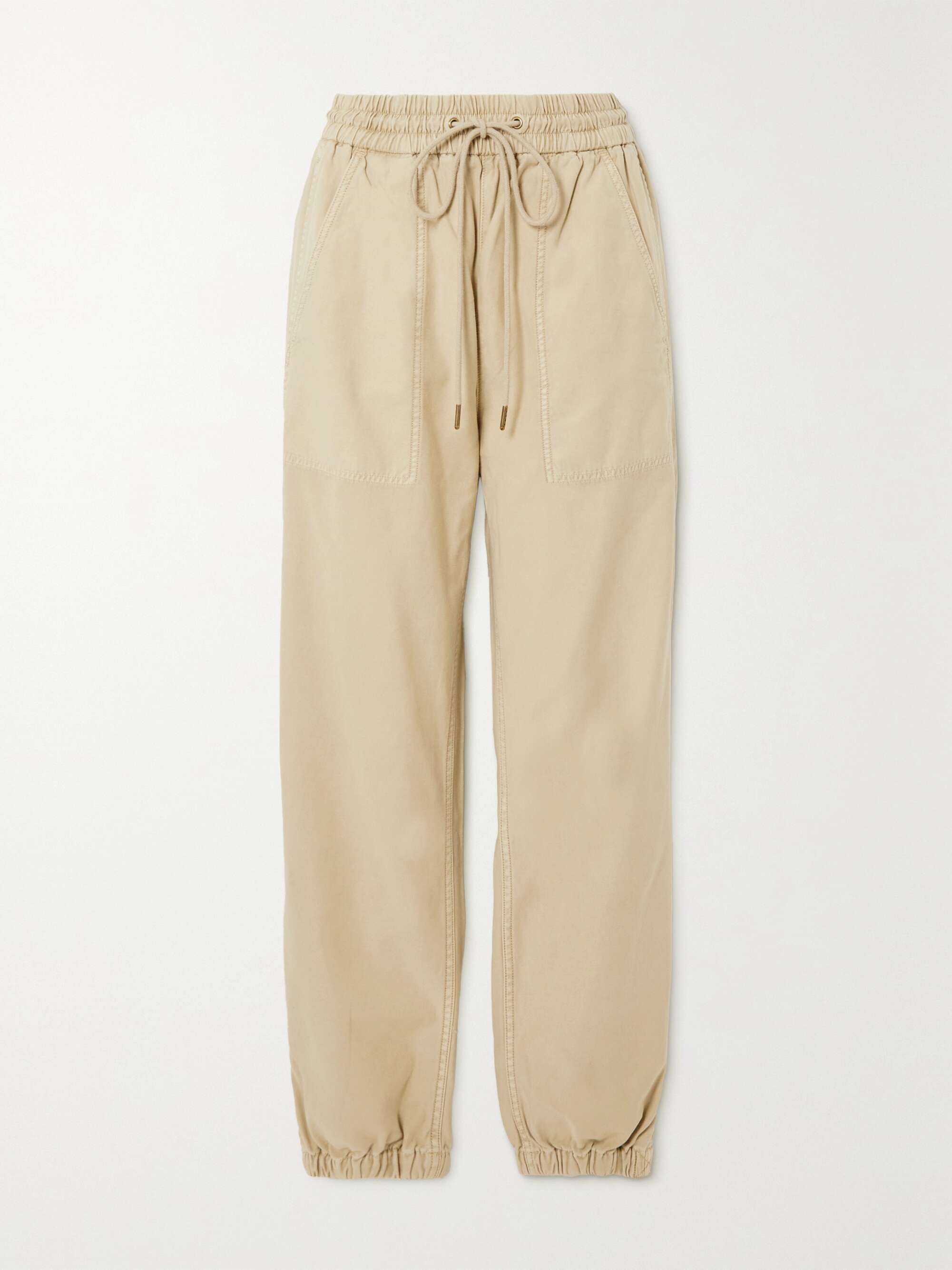Beige Ameline cotton tapered pants 