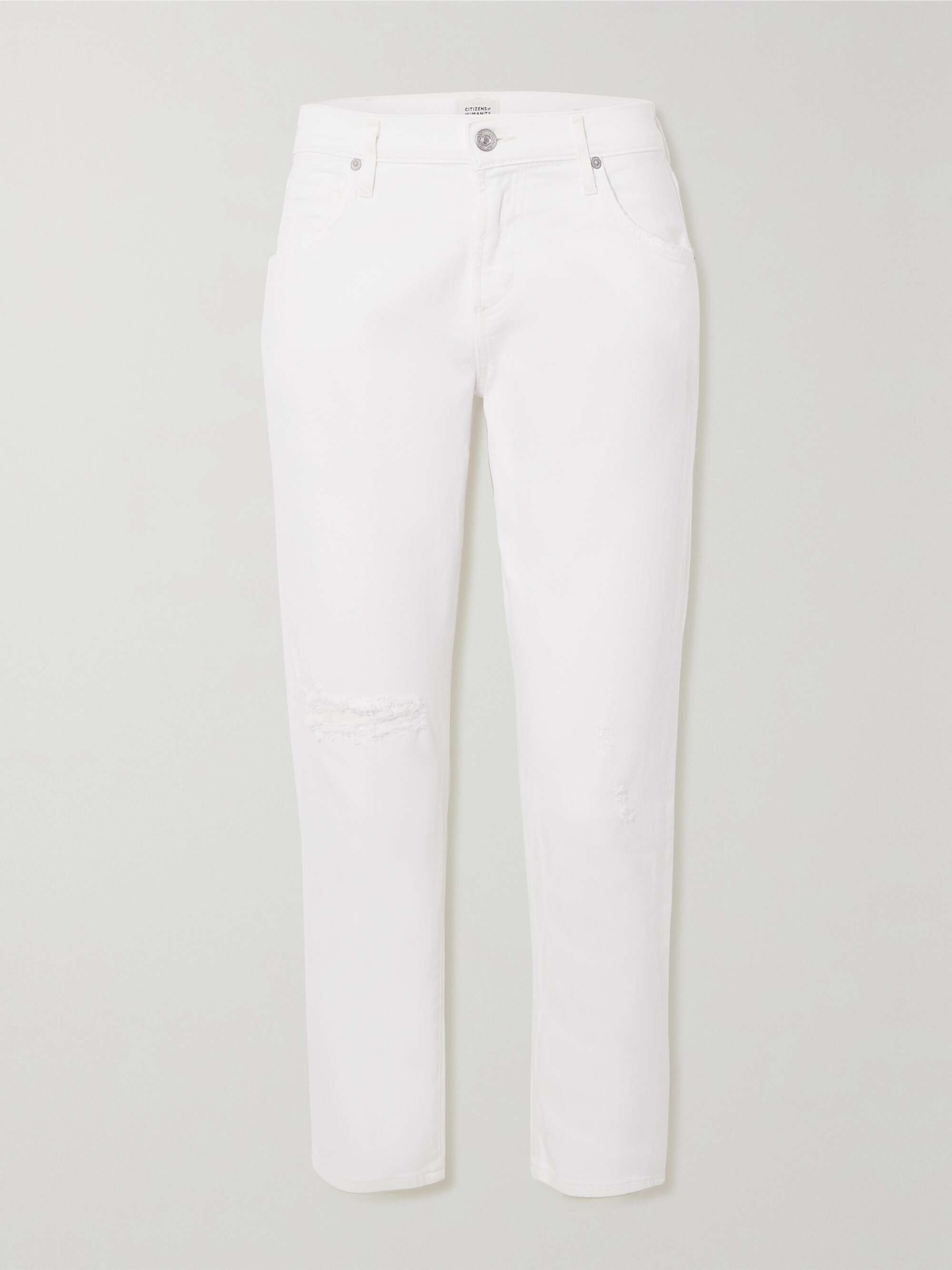 White Emerson distressed high-rise 