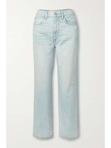 SLVRLAKE + NET SUSTAIN Dakota distressed organic high-rise tapered jeans