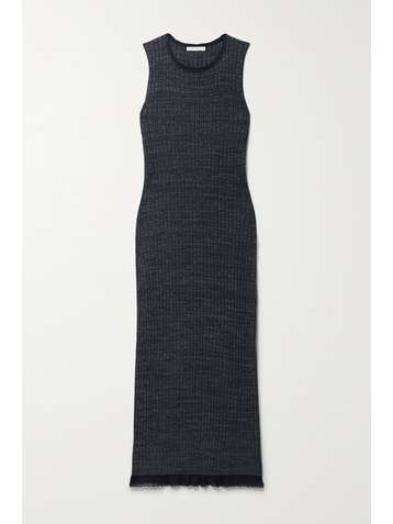 NINETY PERCENT + NET SUSTAIN ribbed organic cotton-blend midi dress