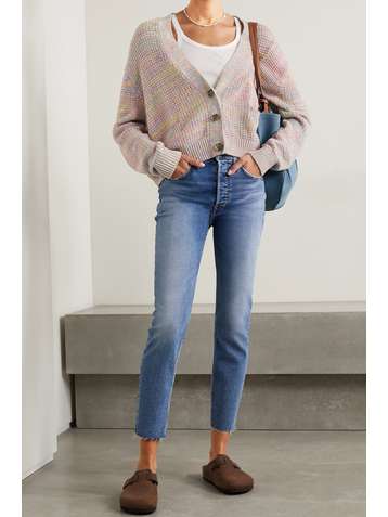 RE/DONE 90s oversized cotton and linen-blend cardigan