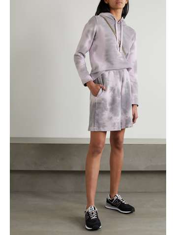 NINETY PERCENT + NET SUSTAIN Shorts aus Biobaumwoll-Jersey mit Batikmuster