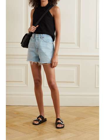 RE/DONE 50s frayed denim shorts