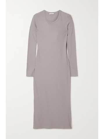 NINETY PERCENT + NET SUSTAIN ribbed organic cotton-blend jersey midi dress