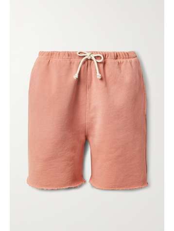 RE/DONE + Hanes 80s frayed cotton-jersey shorts