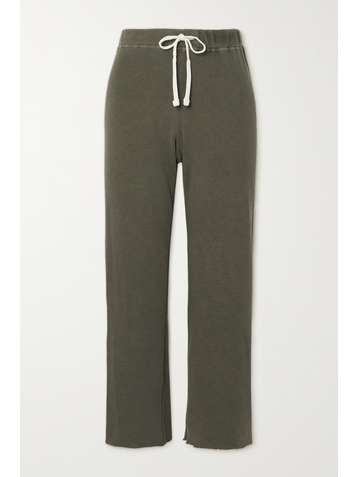 JAMES PERSE Cropped Supima cotton-terry track pants