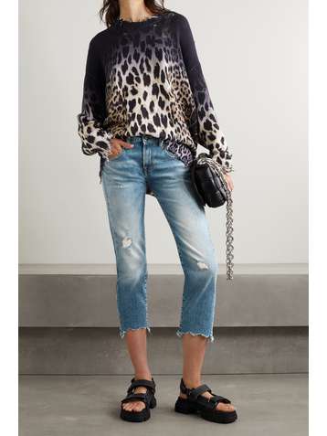 R13 Boy Straight frayed mid-rise jeans