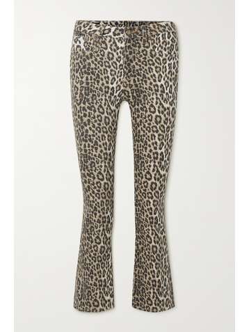 R13 Kick Fit leopard-print mid-rise flared jeans