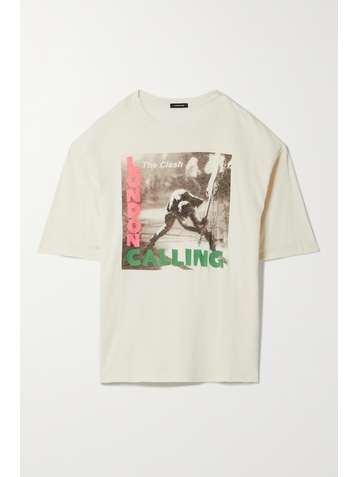 R13 London Calling oversized printed stretch-cotton jersey T-shirt