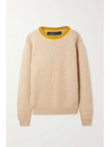 THE ELDER STATESMAN Oversized two-tone cashmere sweater