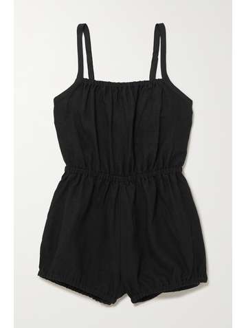SUZIE KONDI Safari gathered linen playsuit