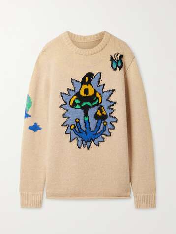 THE ELDER STATESMAN Intarsia cashmere sweater