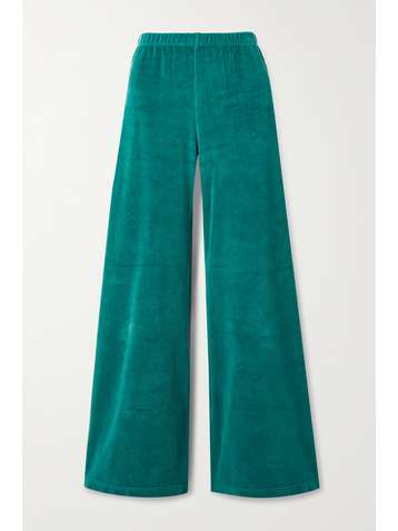 SUZIE KONDI Cotton-blend velour track pants
