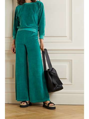 SUZIE KONDI Cotton-blend velour track pants